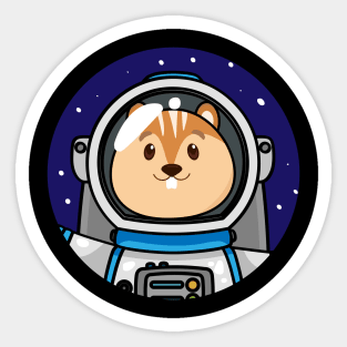 Guinea Pig Astronaut Space Themed Birthday Sticker